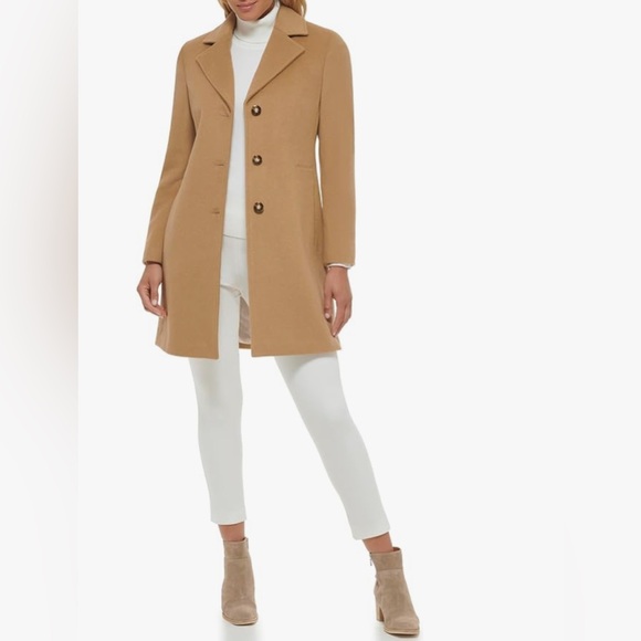 NWT Calvin Klein Women’s Tan Cashmere Wool Blend Coat Size 14